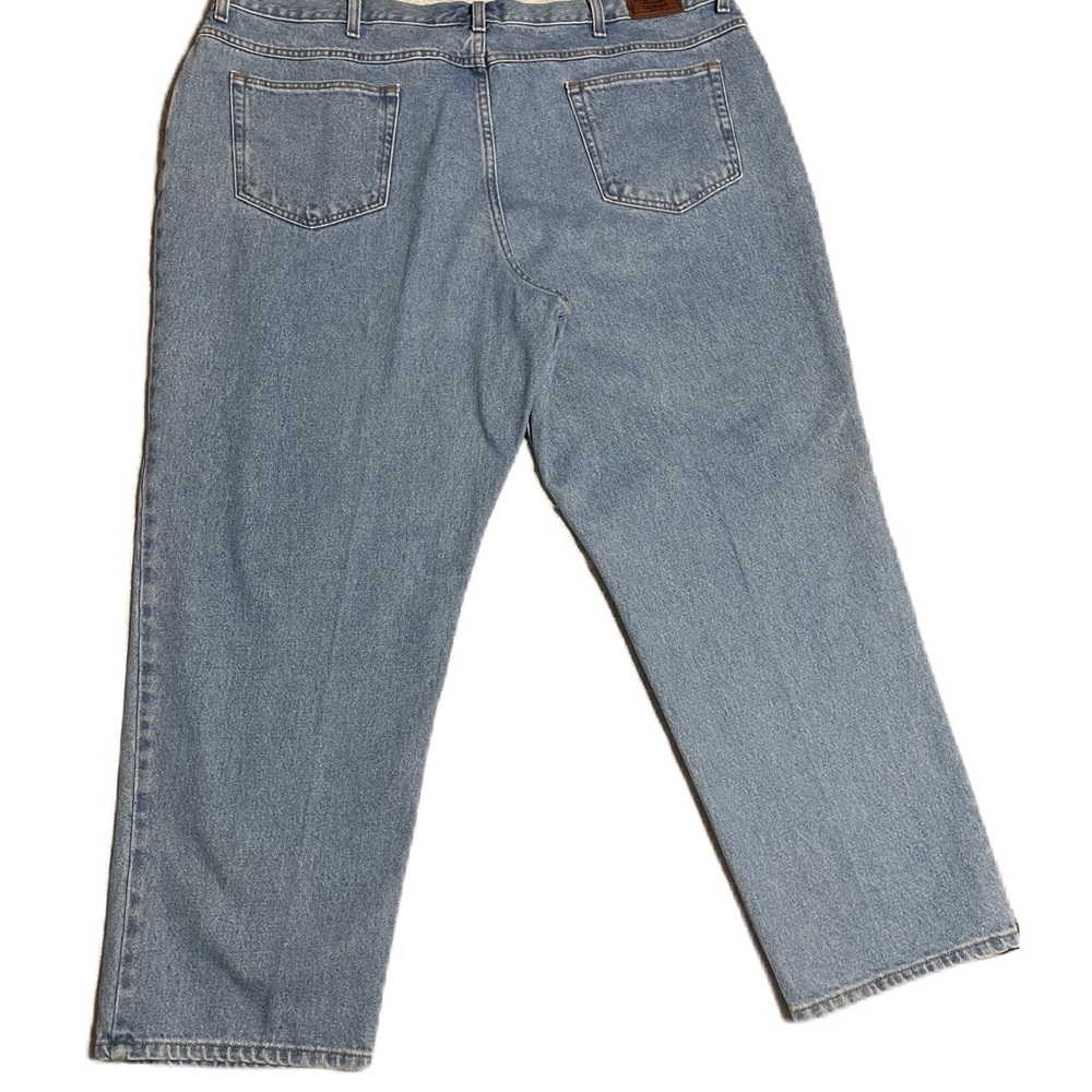 Mens 44x29 LL Bean Jeans Relaxed Fit Blue Straight Leg Denim Light Wash Pockets - Picture 2 of 5